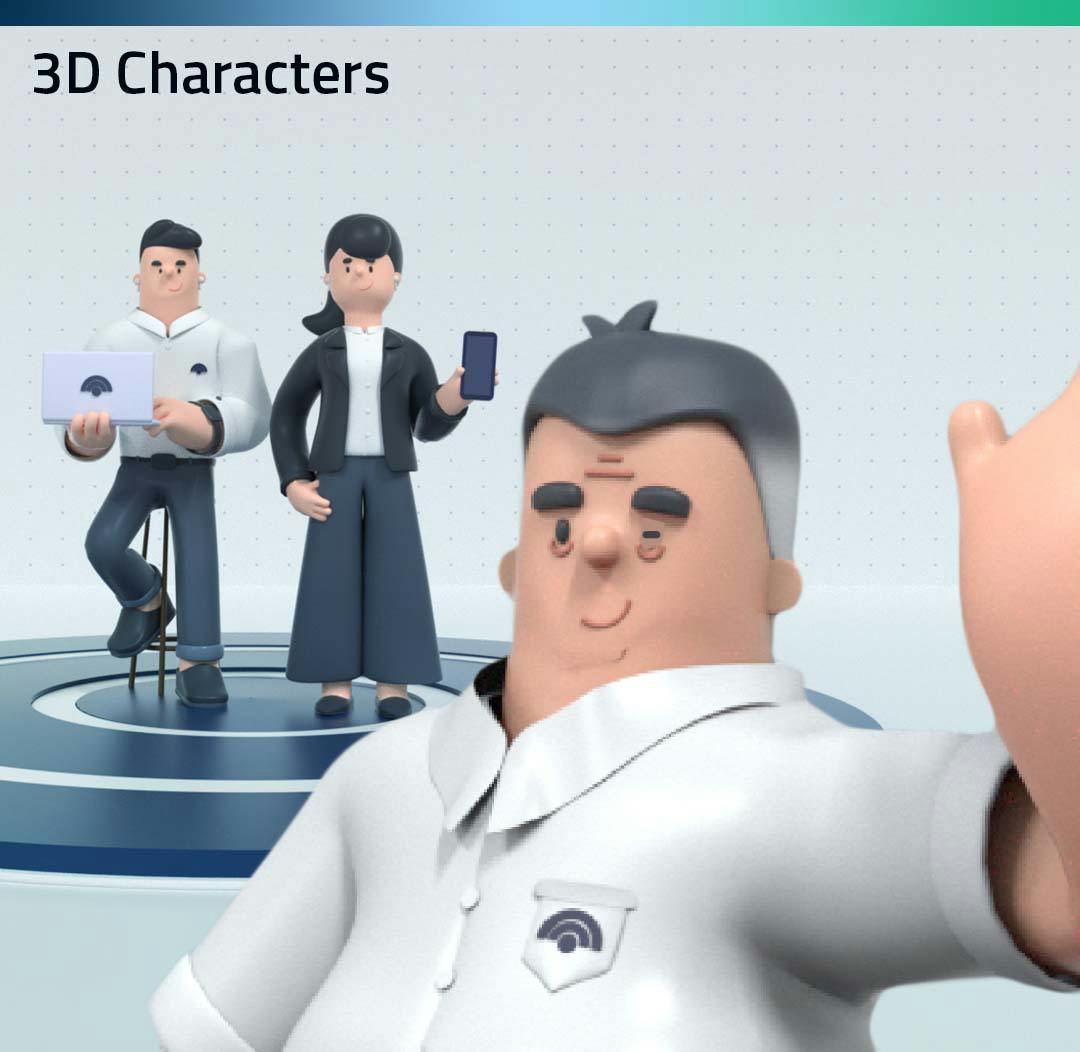 Personaje Banco Macro en 3D